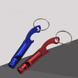 2Pcs Stylish Portable Aluminum Alloy Outdoor Sports Whistle Bottle Opener Tool