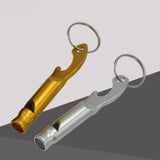 2Pcs Stylish Portable Aluminum Alloy Outdoor Sports Whistle Bottle Opener Tool