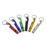 2Pcs Stylish Portable Aluminum Alloy Outdoor Sports Whistle Bottle Opener Tool